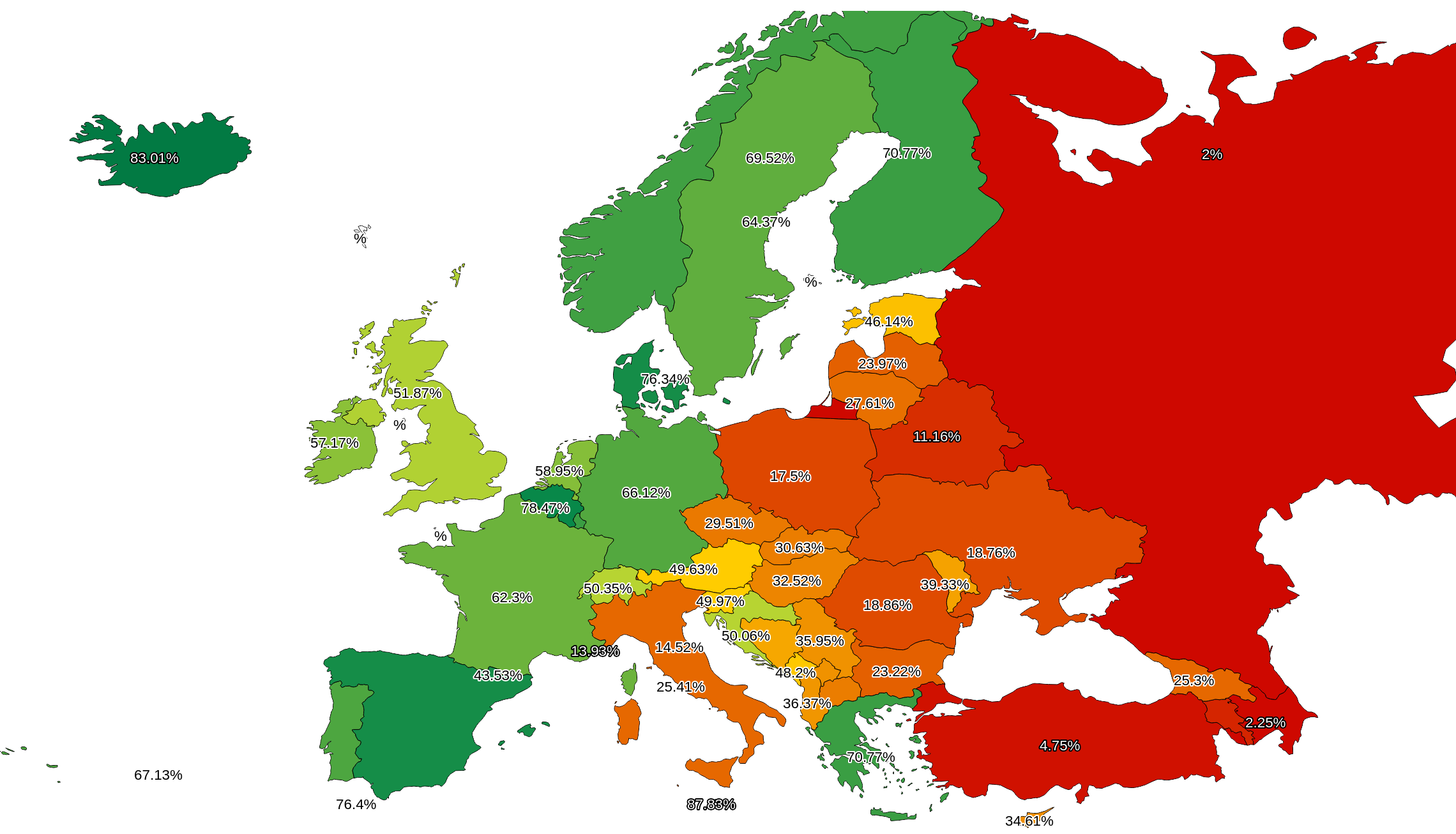 Беларусь на 45-м месте в ЛГБТК+ рейтинге Европы