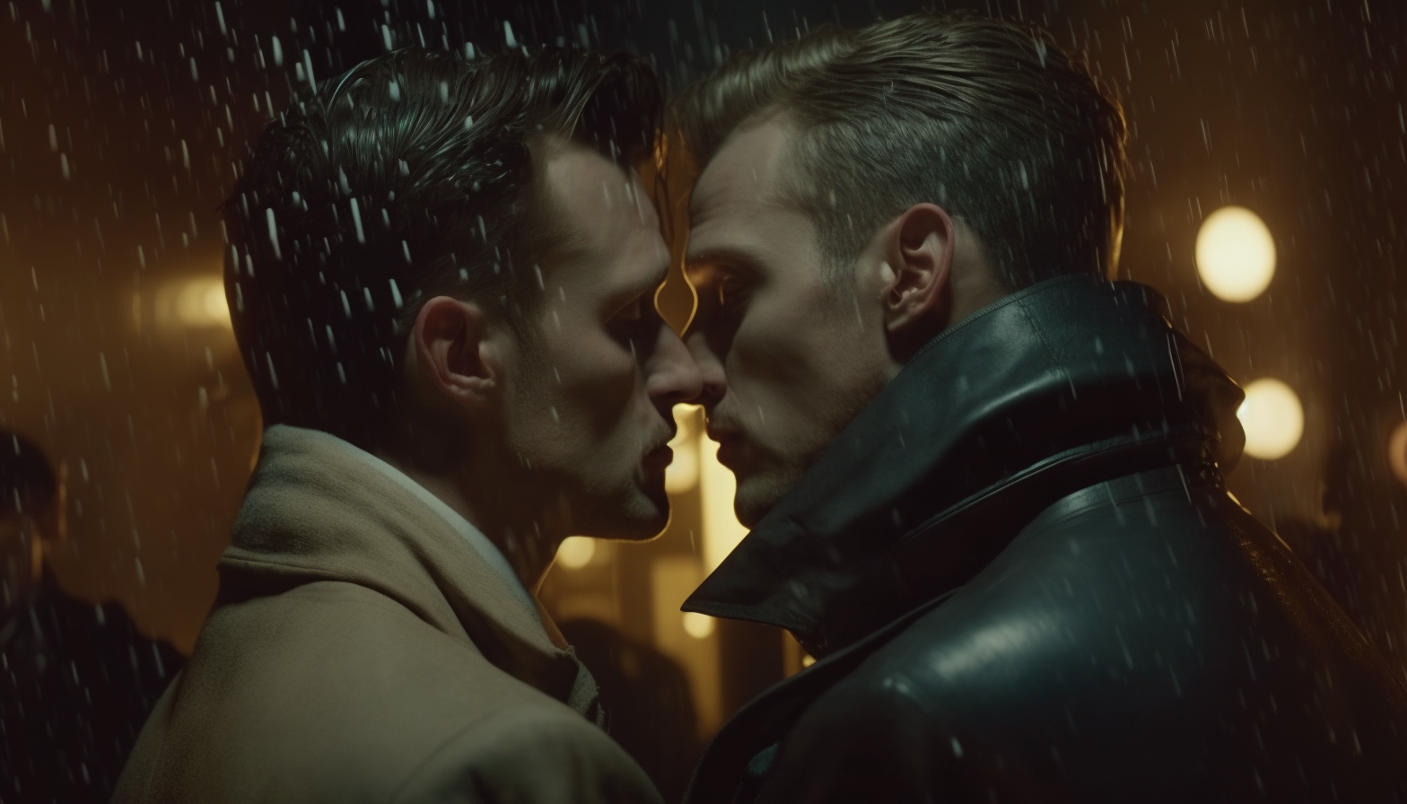 Чувственный гей-клип: поцелуи под луной и под дождём