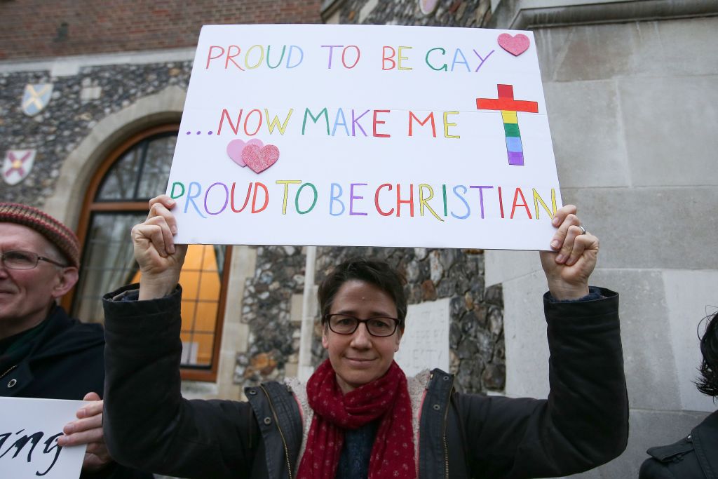 BRITAIN-RELIGION-GAY-DEMONSTRATION-HOMOSEXUALITY