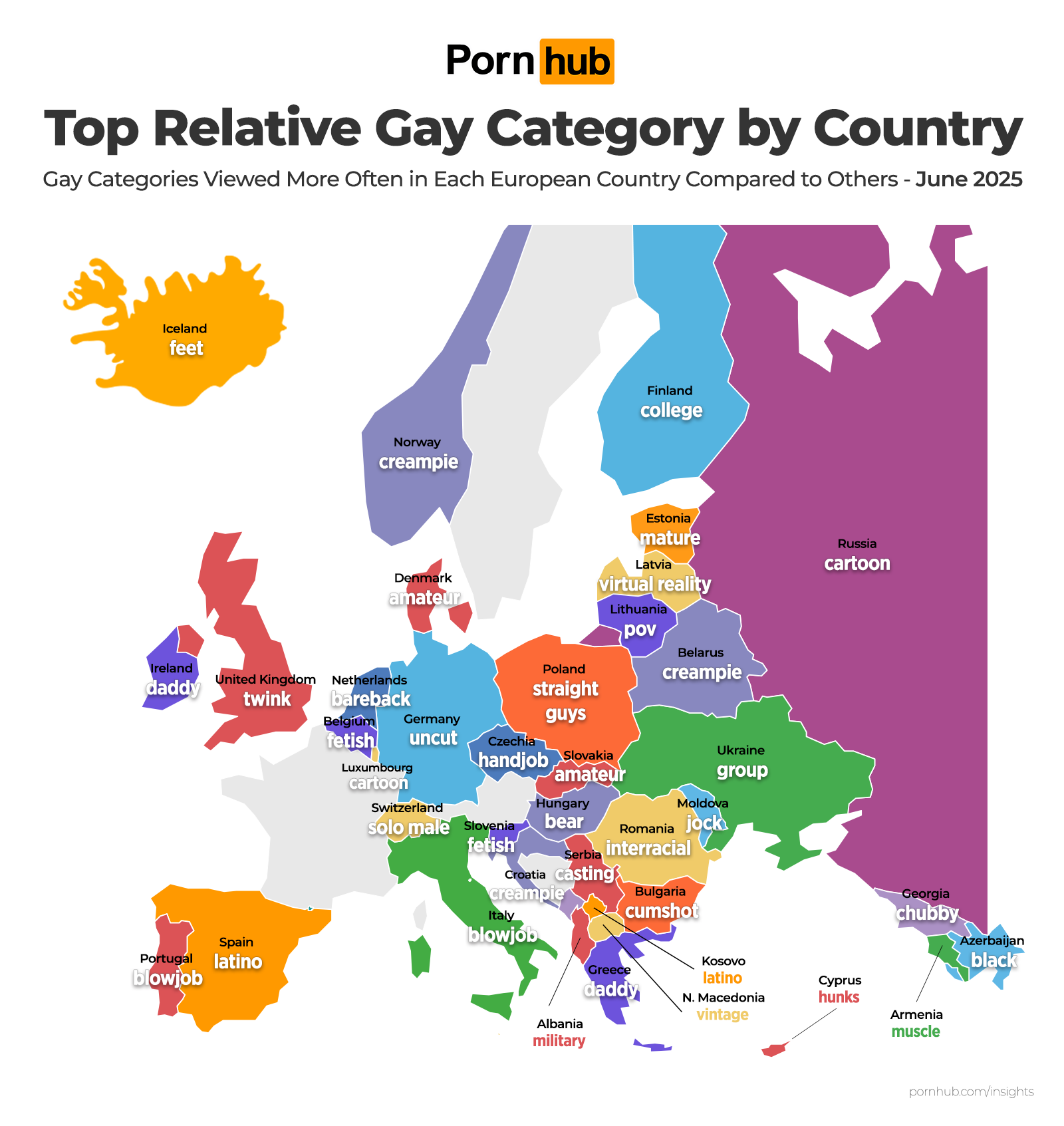 Самые просматриваемые категории пей-горно в мире